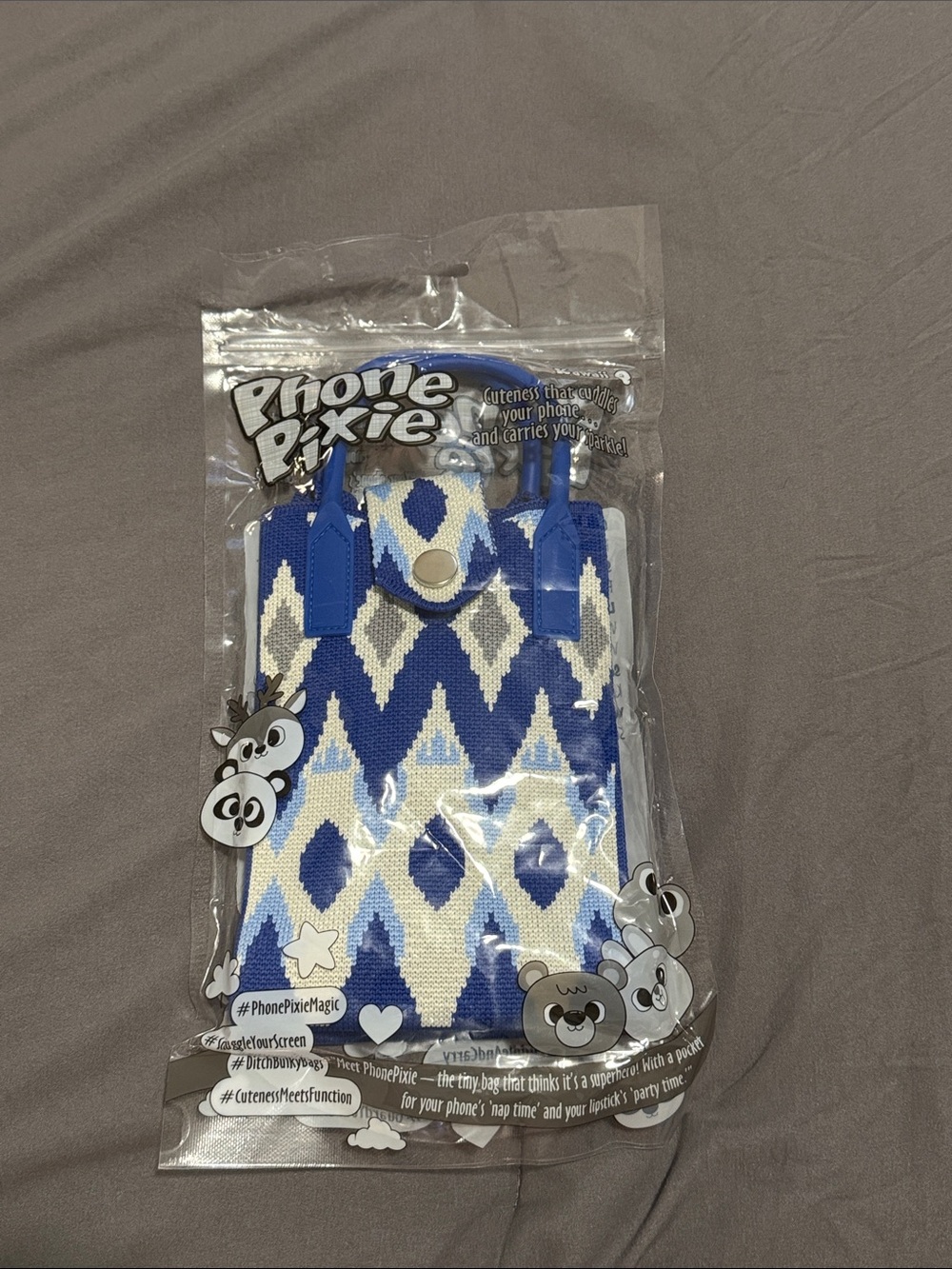 Blue and White Phone Pouch bag